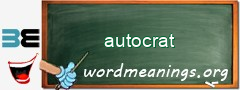 WordMeaning blackboard for autocrat